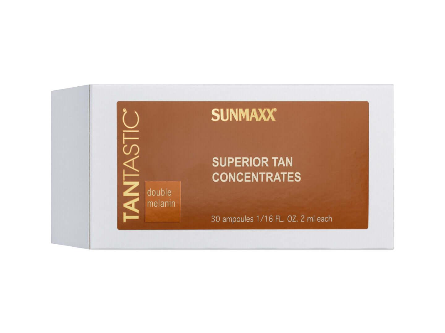 TanTastic Superior Tan Concentrates box with 30 ampoules for enhanced tanning results and melanin boost.