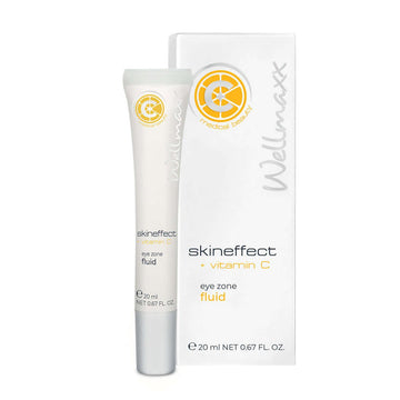 Skineffect Vitamin C eye zone fluid for brightening and anti-aging, 20ml tube and box.