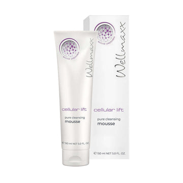 Wellmaxx Cellular Lift Pure Cleansing Mousse in a tube with packaging, for gentle and effective facial cleansing.