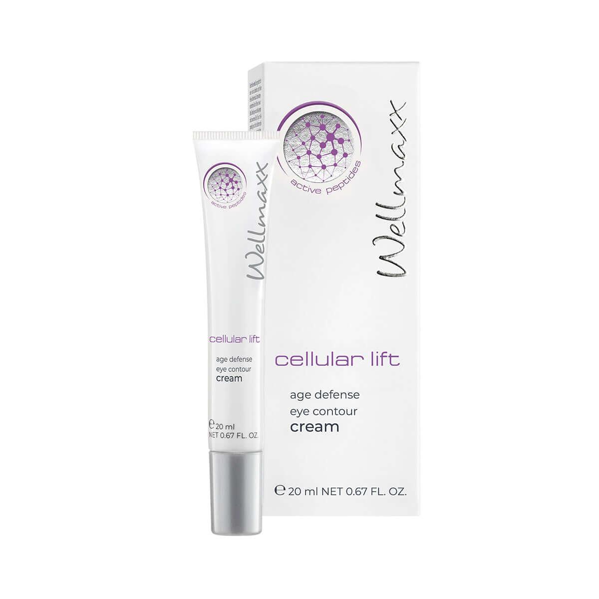 cellular lift age defense eye contour cream for revitalizing and smoothing the delicate eye area.