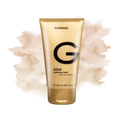 Gold pre-tan lotion from Sunmaxx, enhancing natural tan with a cashmere feel and moisturizing properties.