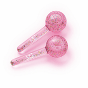 LiFTmee ICE GLOBES Duo Set in pink, ideal for facial massage and enhancing skin absorption.