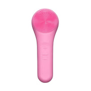 LiFTmee PEEL and CLEAN pink facial cleansing tool with silicone bristles for glowing skin and microcirculation stimulation.