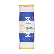 Face and Body Sun Protection Fluid LSF 30/50 in a convenient dual bottle for outdoor use, UVA/UVB protection.