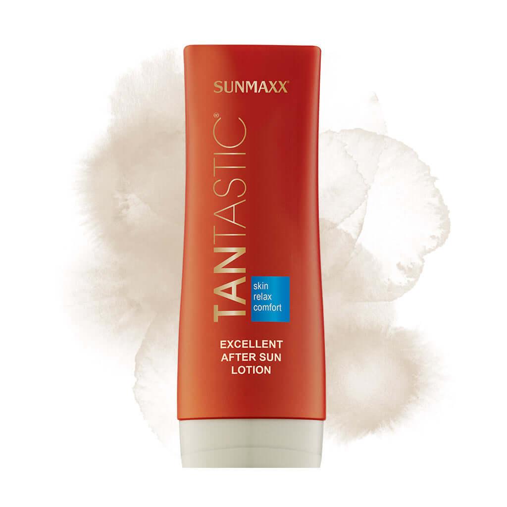 TanTastic Excellent After Sun Lotion tube with moisturizing formula for radiant skin and sun care.