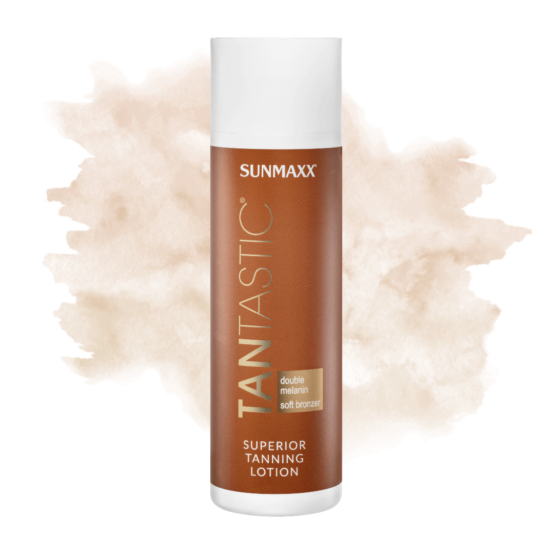 TanTastic Superior Tanning Lotion with double melanin for enhanced bronzing and anti-aging benefits.