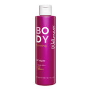 Wellmaxx Shape Body Beautyfying 24H Lotion for skin firmness and elasticity in a vibrant pink bottle.