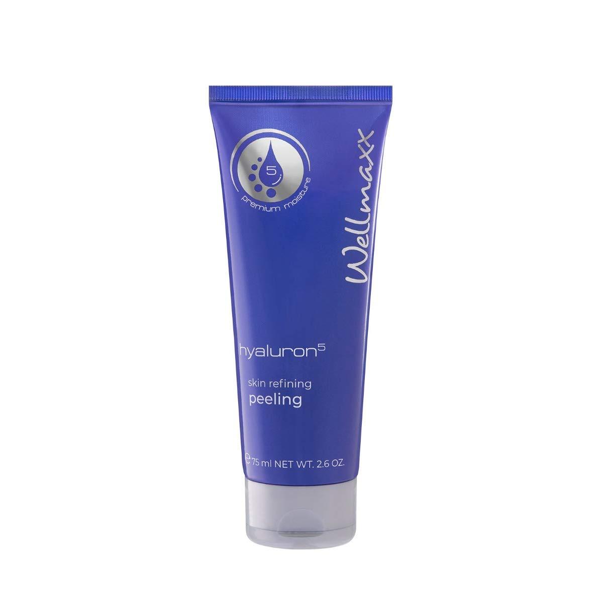 Wellmaxx hyaluron⁵ skin refining peeling tube for gentle facial exfoliation and radiant complexion.