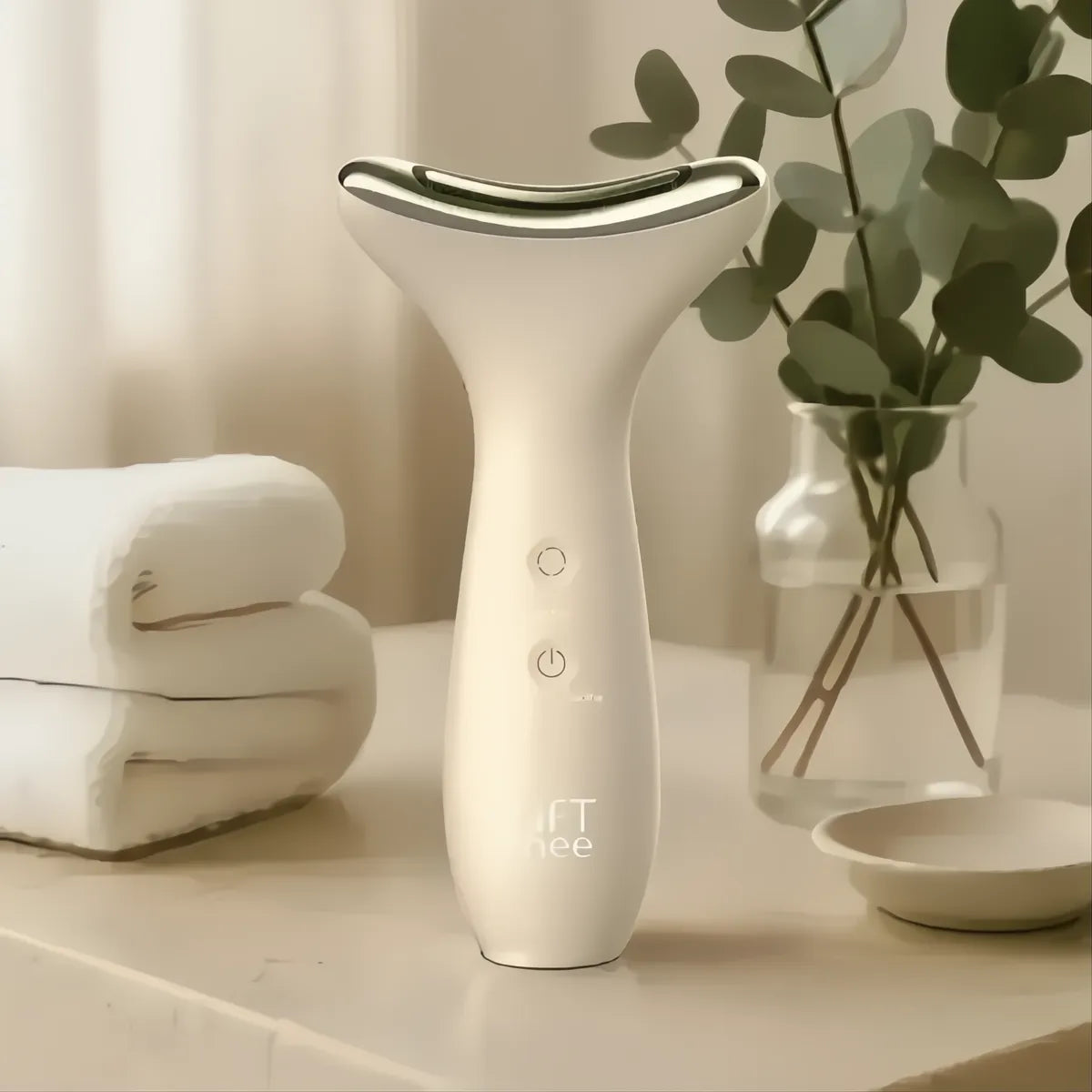 LiFTmee Dermaglow 3in1 kabelloses Hautpflegegerät mit EMS-Mikrostimulation, Lichttherapie und Wärme für strahlende, gestraffte Haut