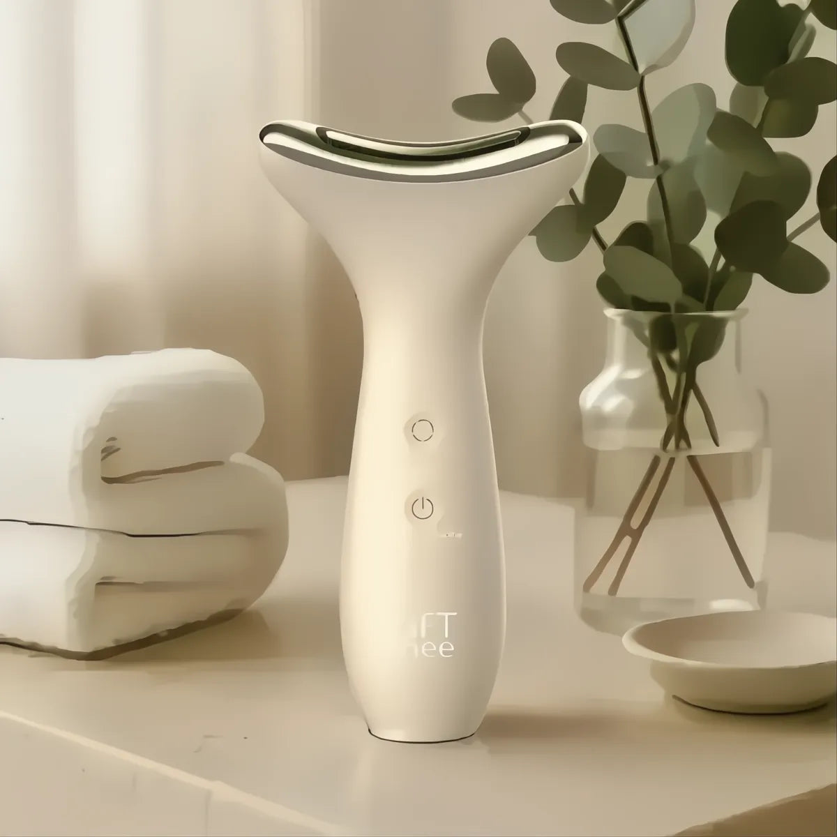 LiFTmee Dermaglow 3in1 kabelloses Hautpflegegerät mit EMS-Mikrostimulation, Lichttherapie und Wärme für strahlende, gestraffte Haut