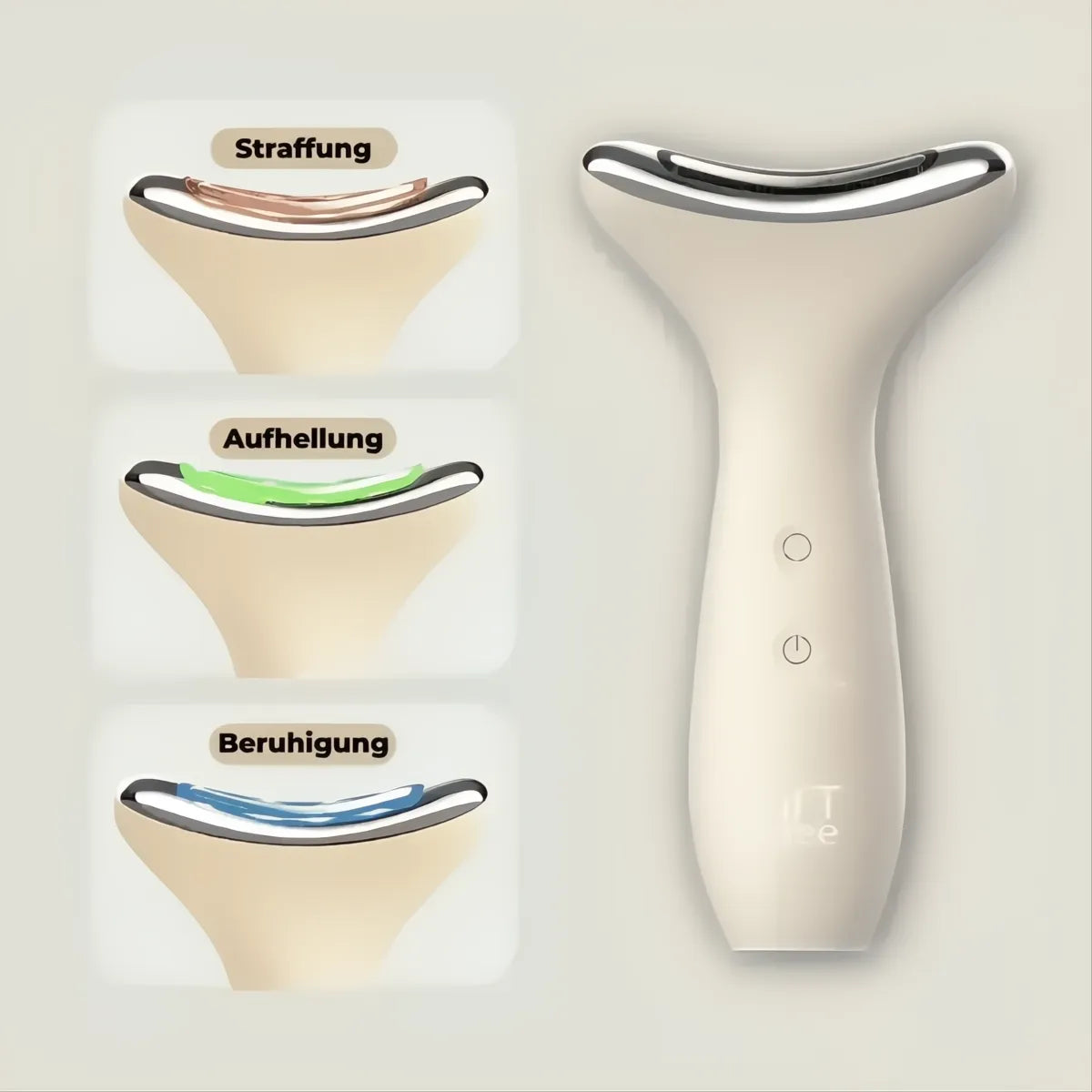 LiFTmee Dermaglow 3in1 kabelloses Hautpflegegerät mit EMS-Mikrostimulation und Lichttherapie für Straffung, Aufhellung und Beruhigung der Haut