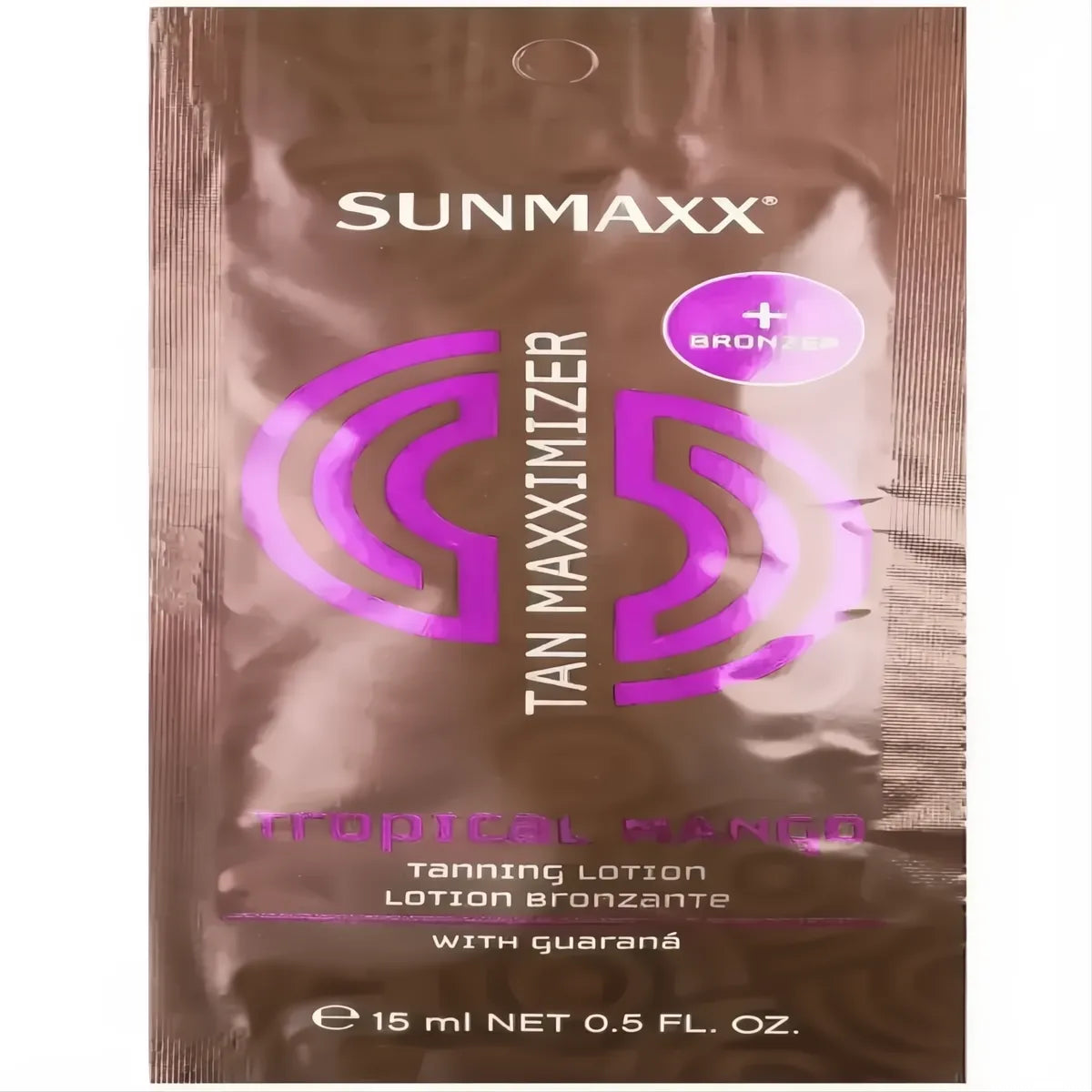 Sunmaxx Tan Maxximizer Tropical Mango tanning lotion with bronzer and guarana extract 15ml packet