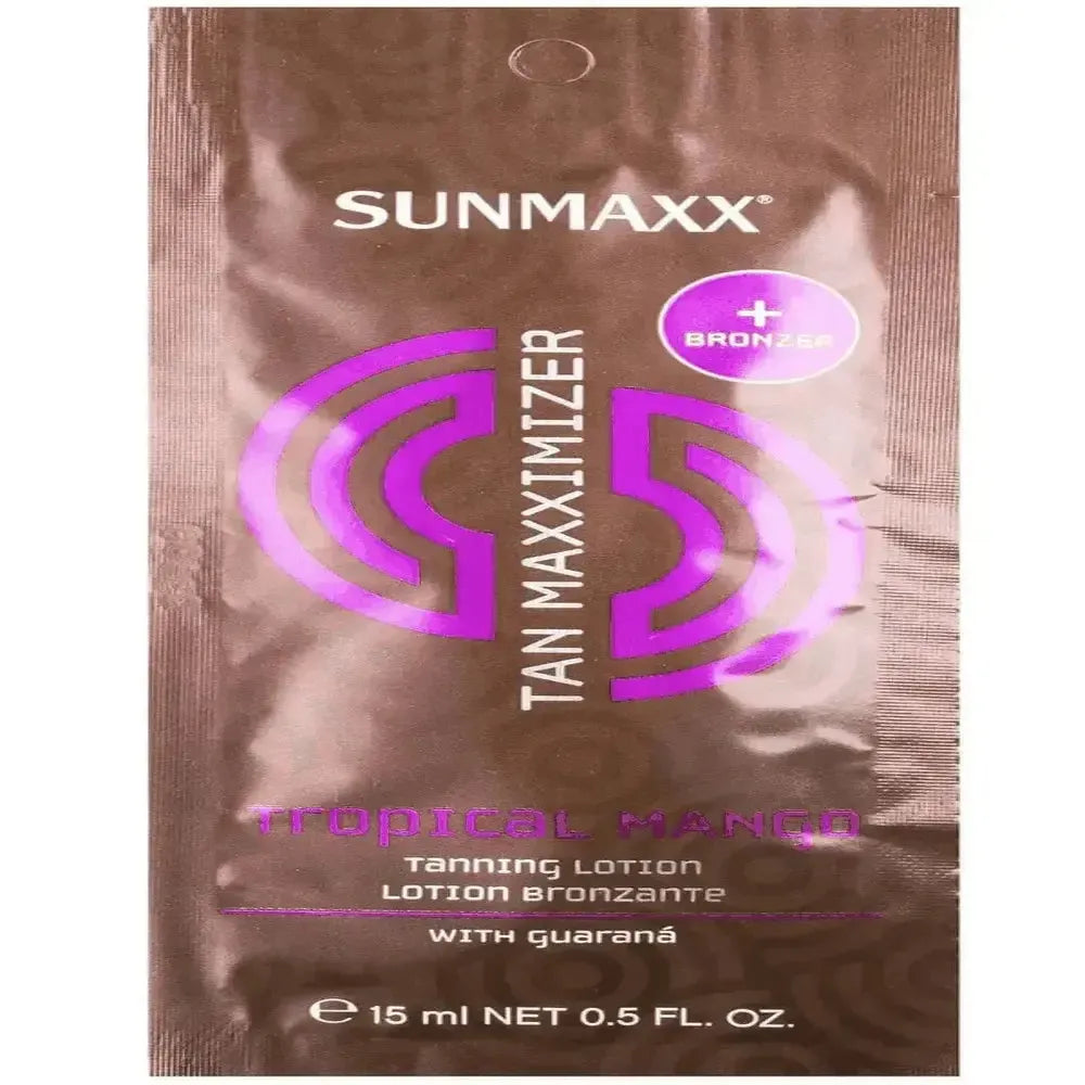 Sunmaxx Tan Maxximizer Tropical Mango tanning lotion with bronzer and guarana extract 15ml packet