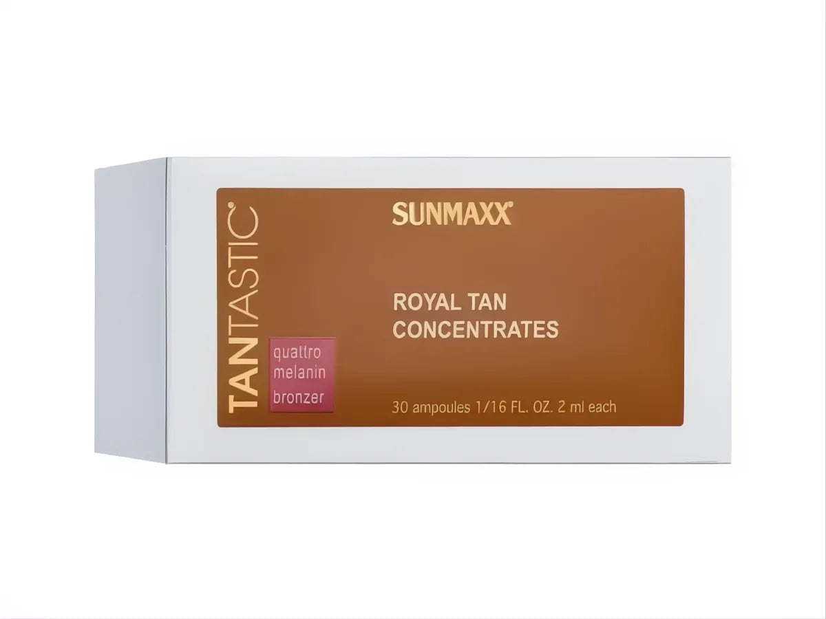 TanTastic Royal Tan Concentrates 30x2ml facial tanning booster ampoules with melanin bronzer and skin care ingredients