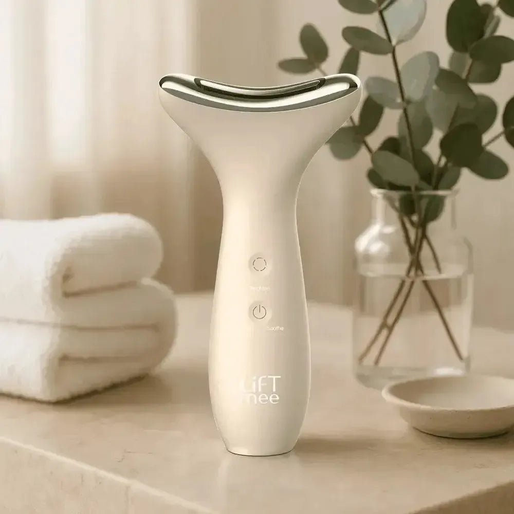 LiFTmee Dermaglow 3in1 kabelloses Hautpflegegerät mit EMS-Mikrostimulation, Lichttherapie und Wärme für strahlende, gestraffte Haut