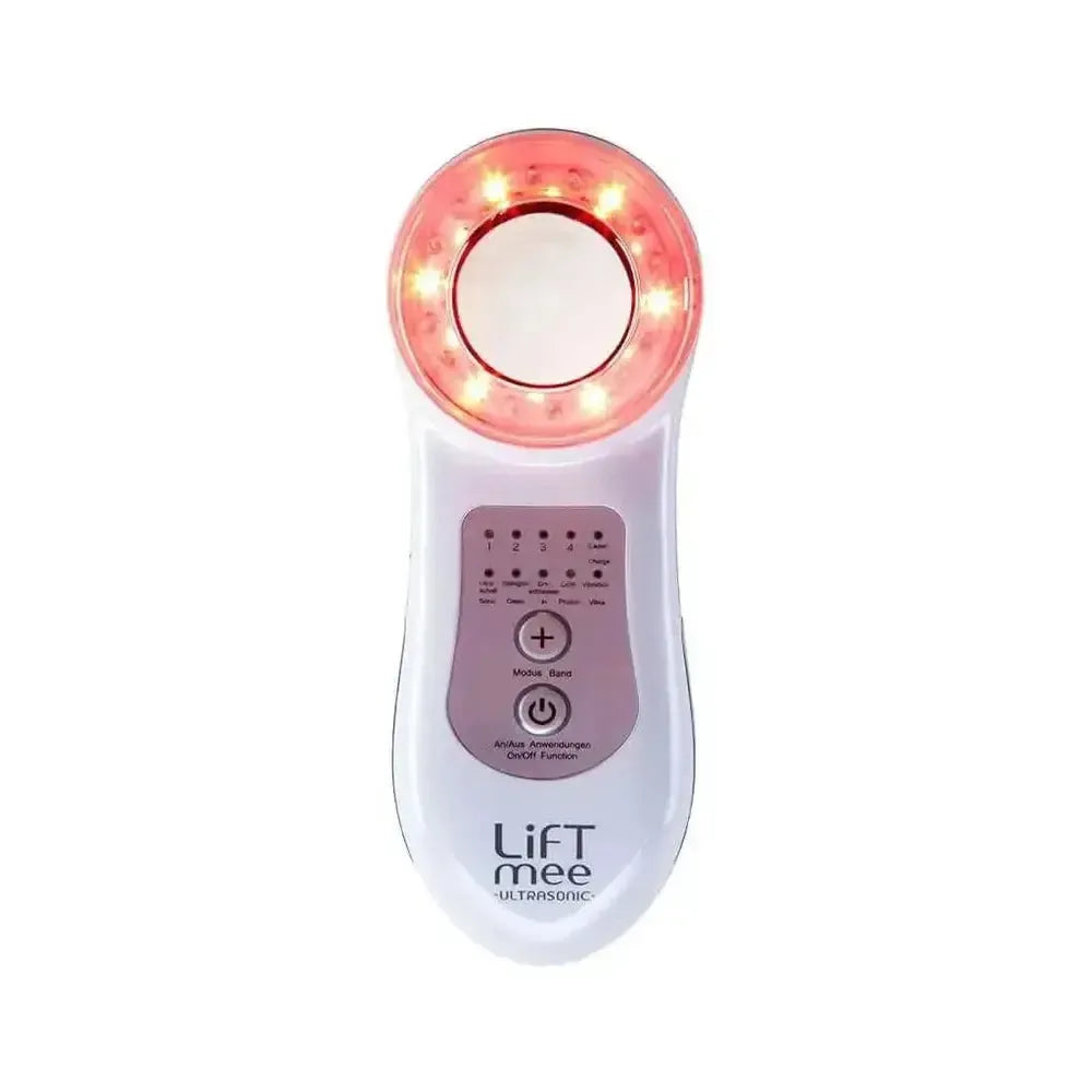 LiFTmee ULTRASONIC Gesichtspflegegerät mit Ultraschall und Lichttherapie zur Hautreinigung und Anti-Aging Pflege