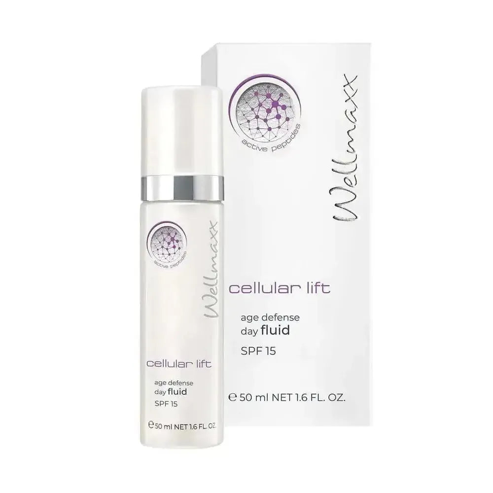Cellular Lift age defense day fluid SPF 15 anti-aging moisturizing facial cream with UV protection 50ml bottle and packaging