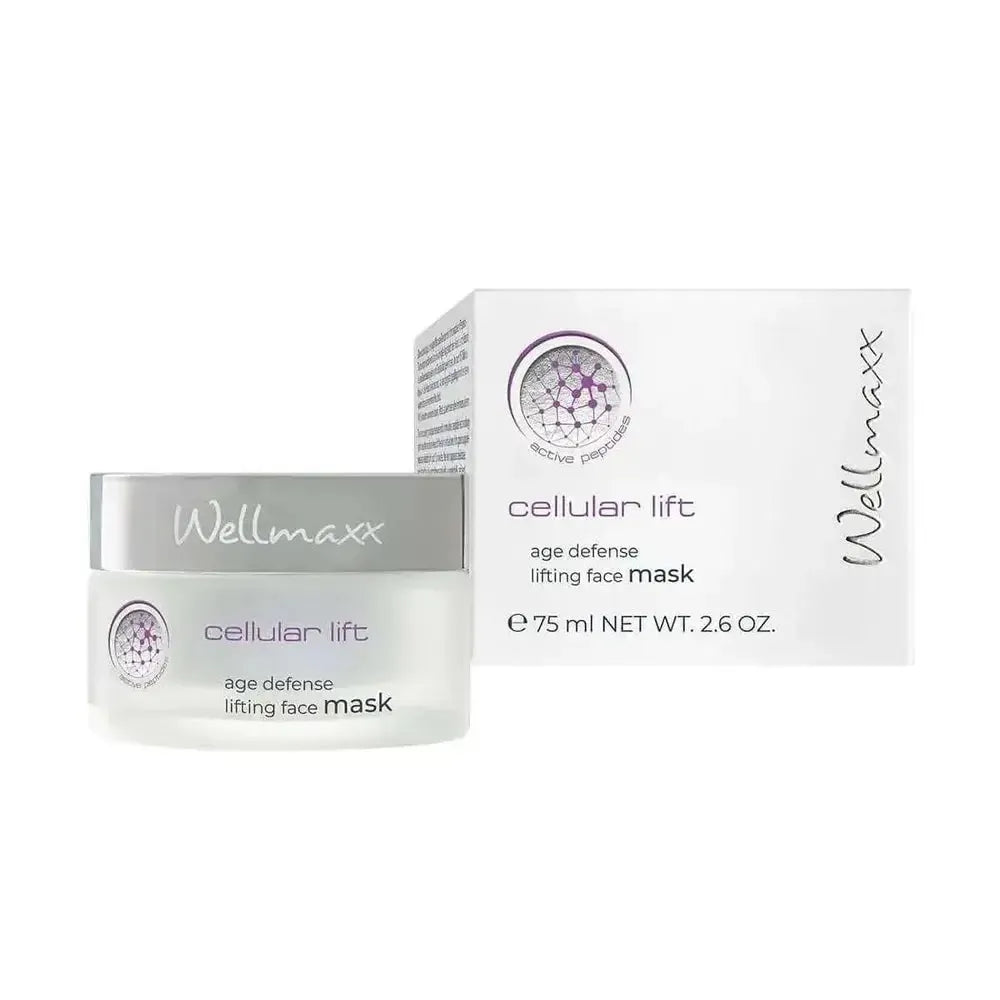 cellular lift age defense lifting face mask jar and box for hydration and skin elasticity