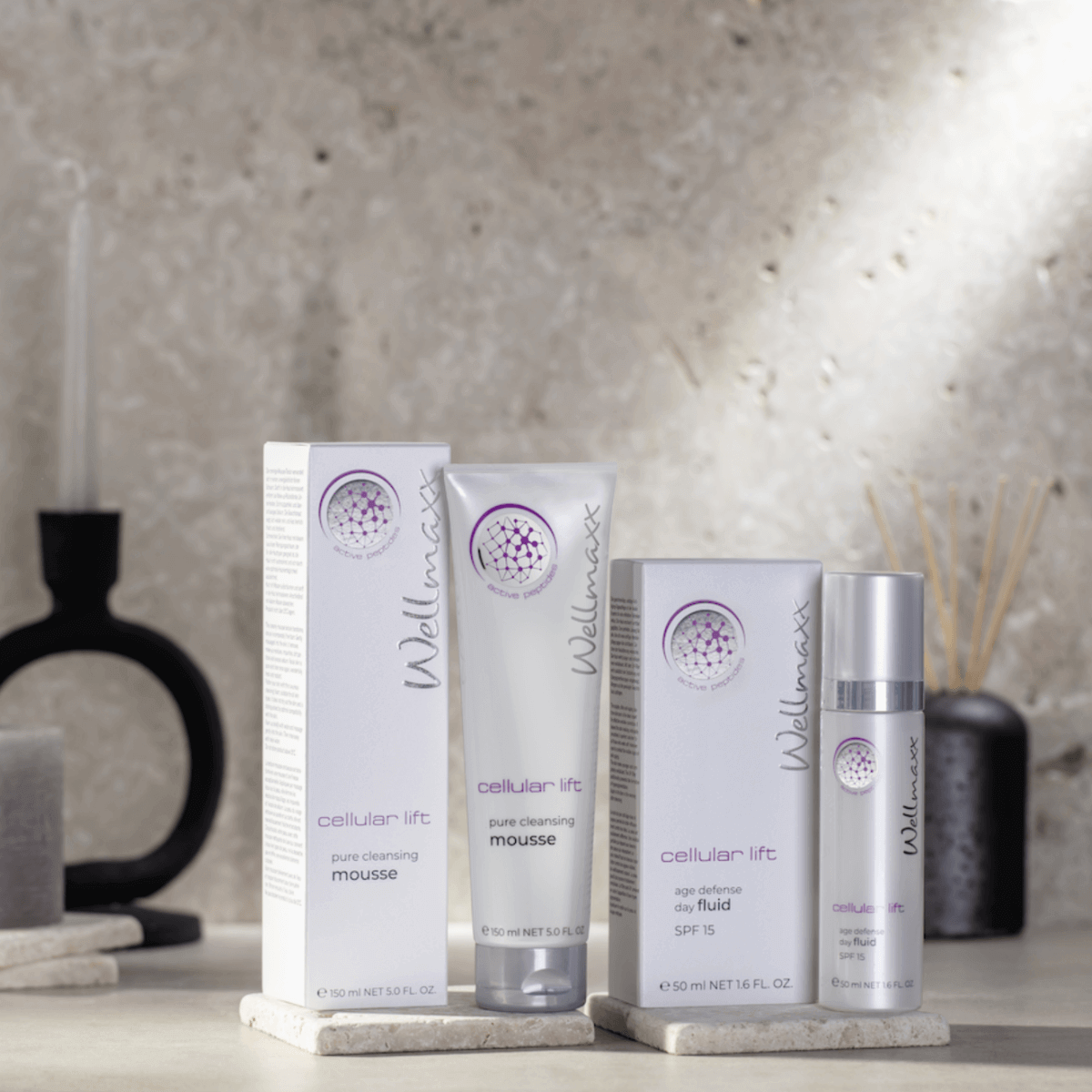 Youthful skin defense wellmaxx Sunscreen Sun protection skincare Skin defense with SPF Hydrating day fluid Daytime moisturizer with SPF Day fluid with SPF Cellular lift skincare Anti-wrinkle day cream Anti-aging day fluid Age defense SPF15