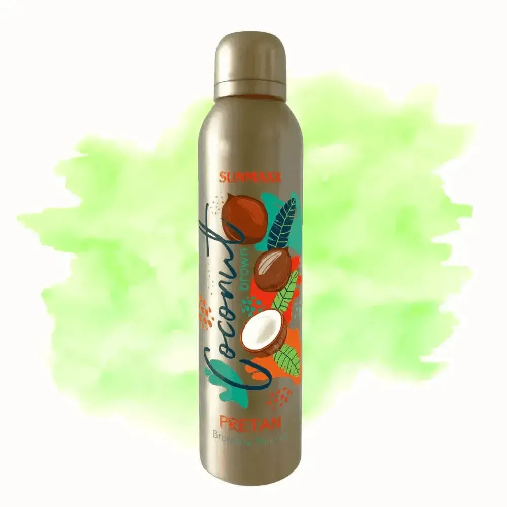 Coconut Brown pre tan bronzing mousse with coconut and pineapple scent for intense tropical tan and skin hydration
