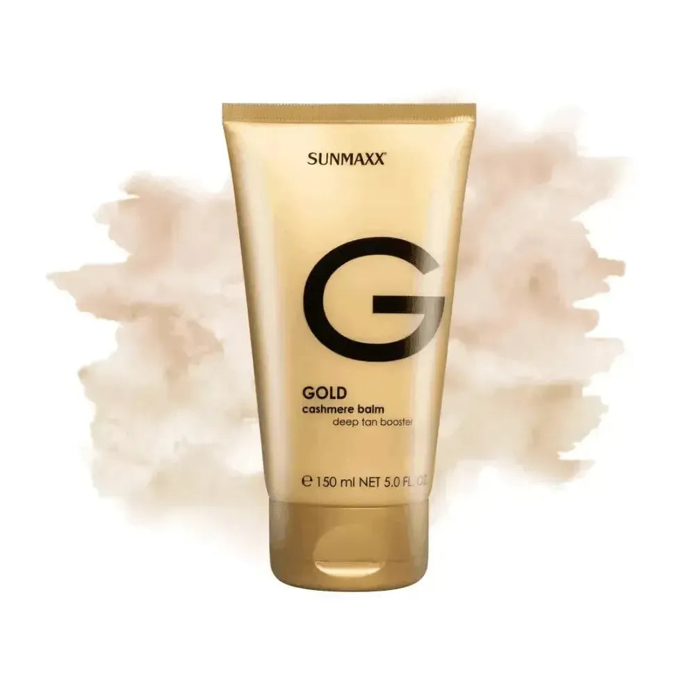 Gold Pre Tan tanning booster lotion with TAVe complex and moisturizing Vitamin E in gold tube
