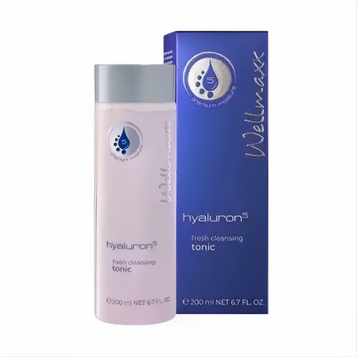 hyaluron⁵ fresh cleansing tonic bottle and packaging moisturizing gentle alcohol-free facial toner with 5-fold hyaluronic acid and panthenol