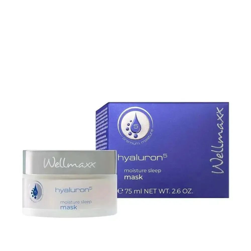 Wellmaxx hyaluron⁵ feuchtigkeitsmaske mit 5 Arten Hyaluronsäure, Centalla Asiatica und Vitamin E, für intensive Feuchtigkeitsversorgung über Nacht