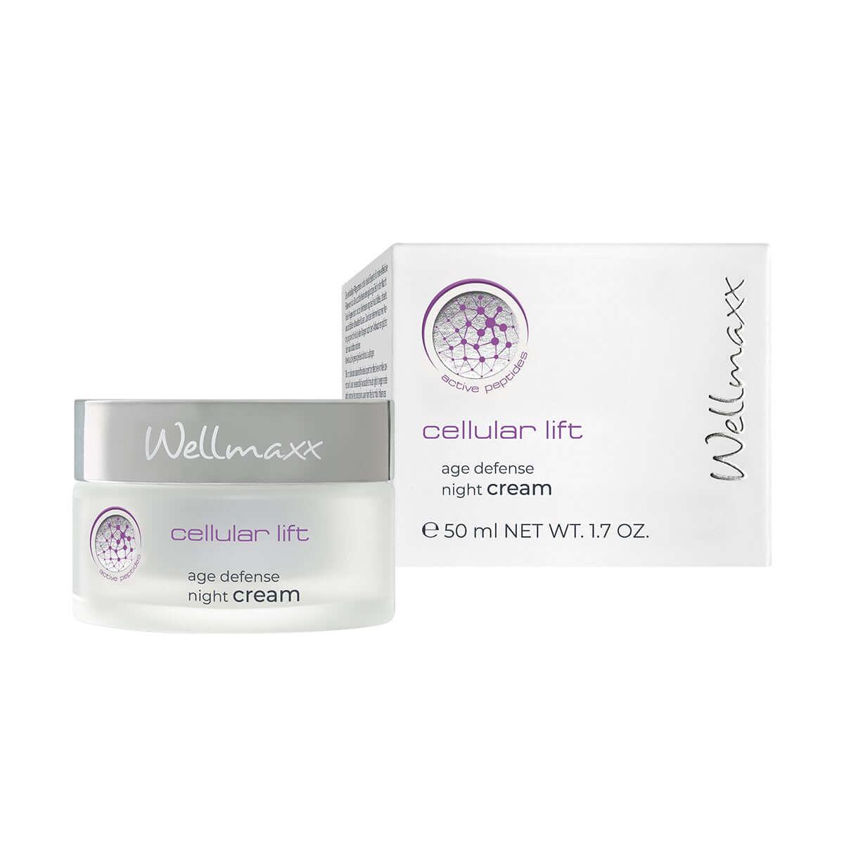 Youthful skin night care  Wrinkle-reducing night cream  wellmaxx  Skin rejuvenating night cream  Overnight repair cream  Night cream  Hydrating night cream  Firming night cream  Cellular lift night cream  Anti-aging night treatment  Age defense night moisturizer