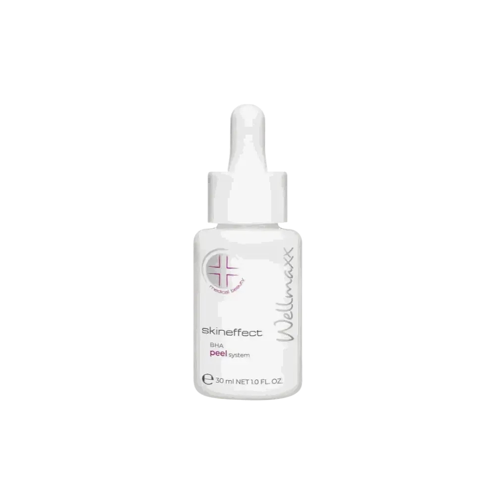 skineffect BHA peel system chemical exfoliant for clear, refined skin in 30ml dropper bottle