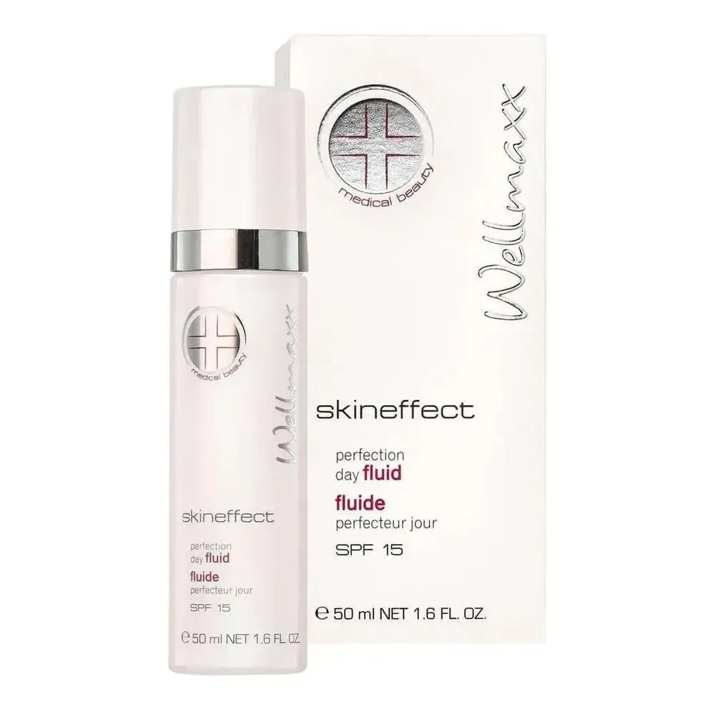 Skineffect Perfection Day Fluid SPF 15 bottle and packaging for lightweight, moisturizing, anti-aging facial care