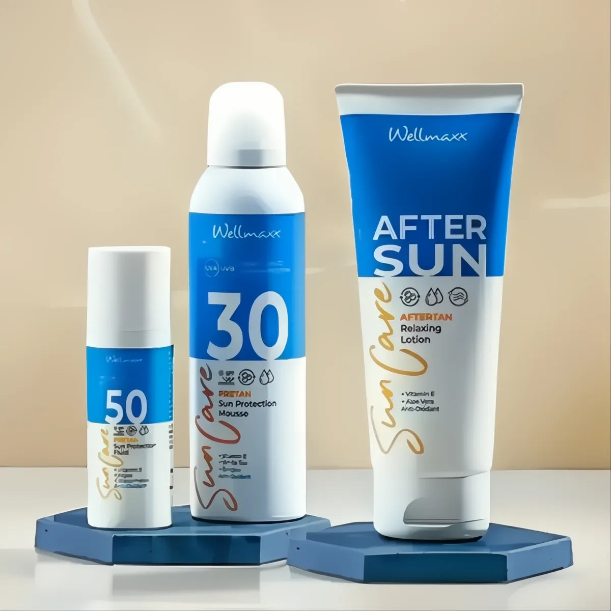 suncare face protection fluid mit SPF 50, antioxidativer UV-Schutz und feuchtigkeitsspendender Formel