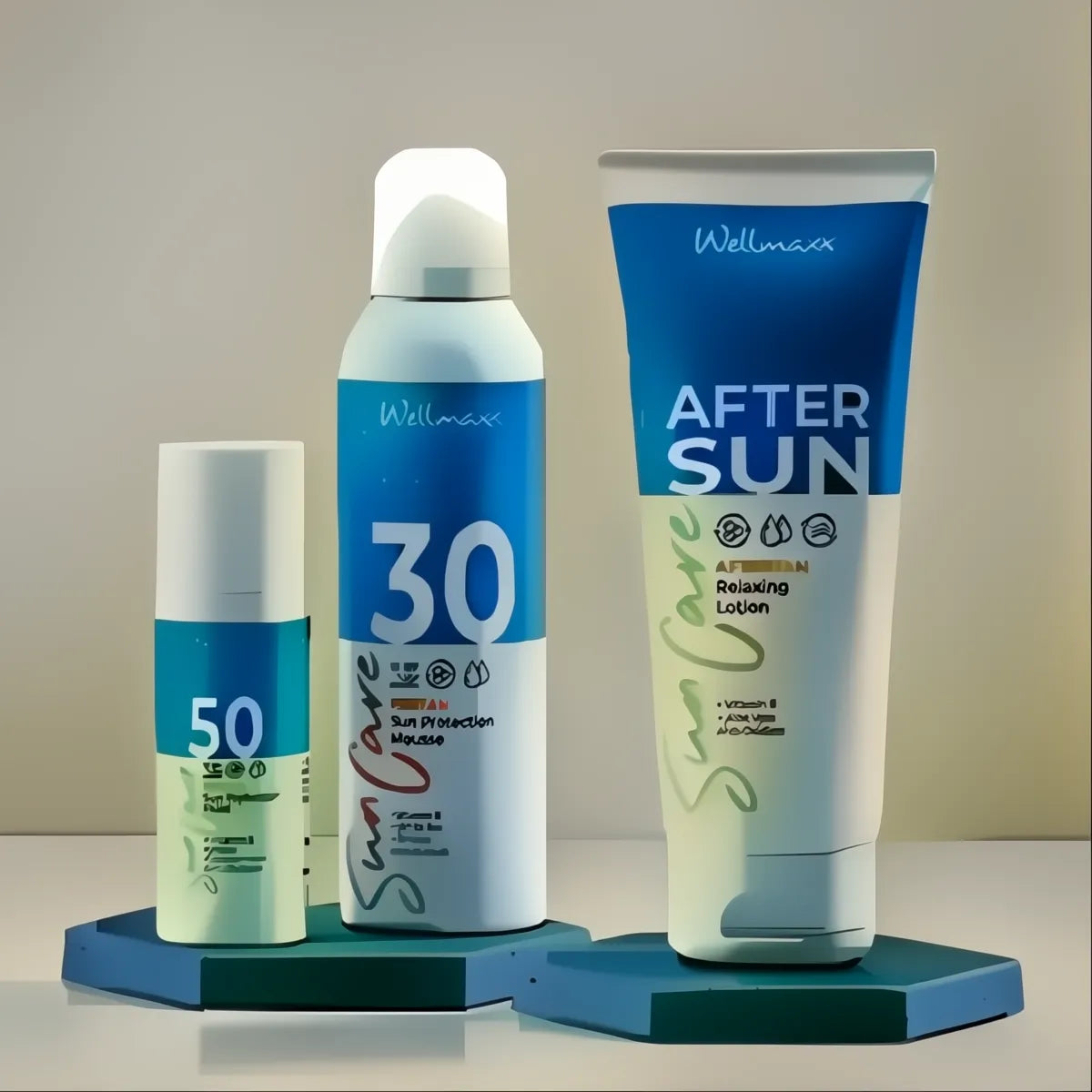 suncare face protection fluid mit SPF 50, antioxidativer UV-Schutz und feuchtigkeitsspendender Formel